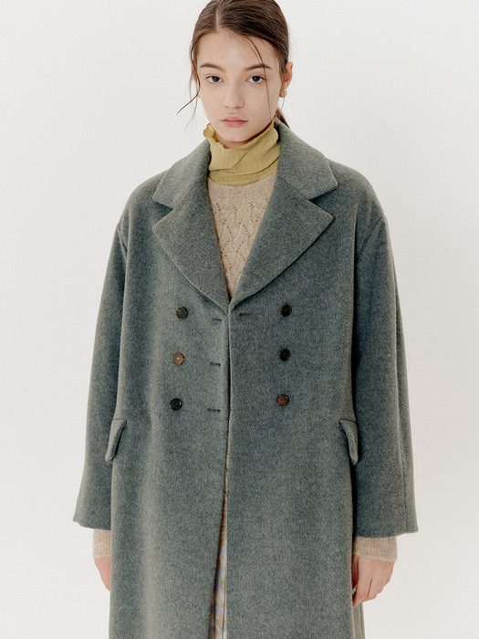 LOOSE FIT WOOL COAT_ASH MINT