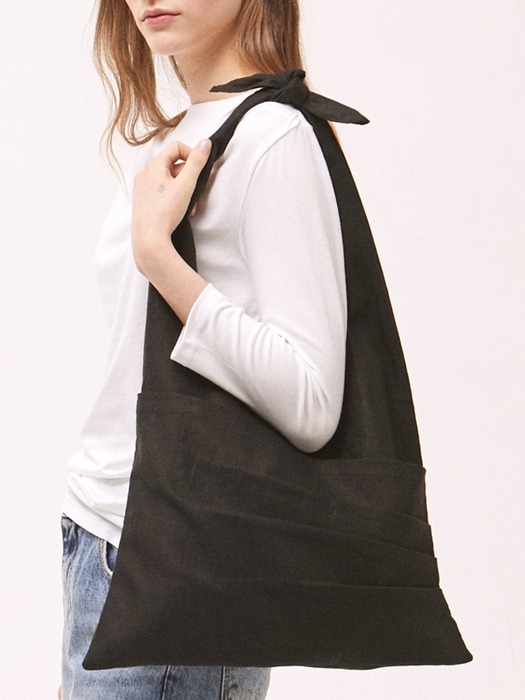 Linen Drape Pocket Bag - Black