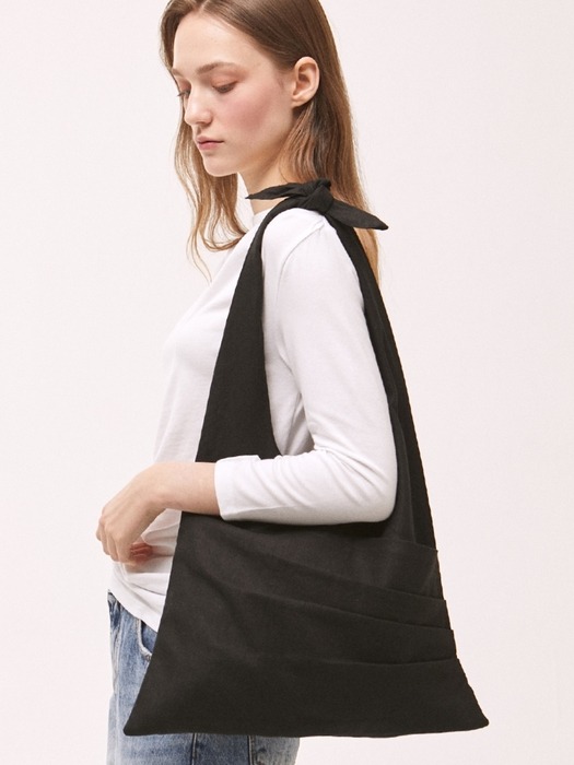 Linen Drape Pocket Bag - Black
