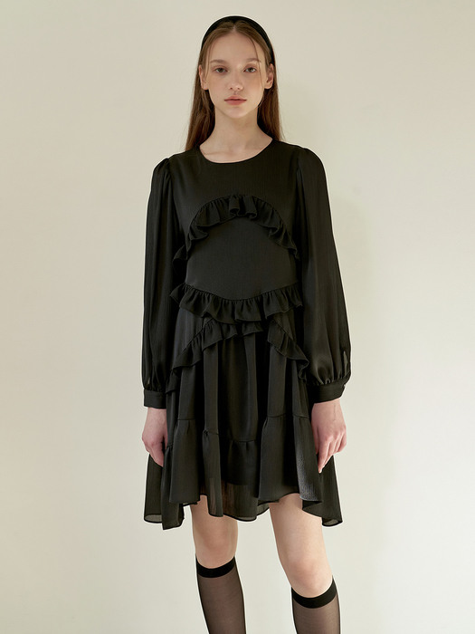 Jasmin Ruffle Dress_Black