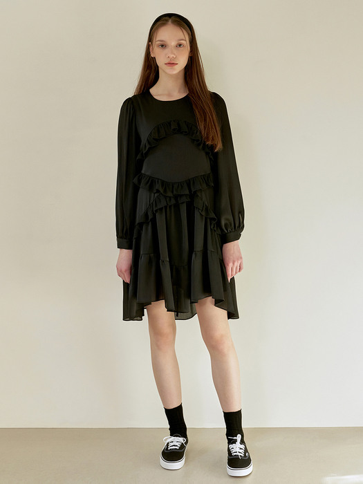 Jasmin Ruffle Dress_Black