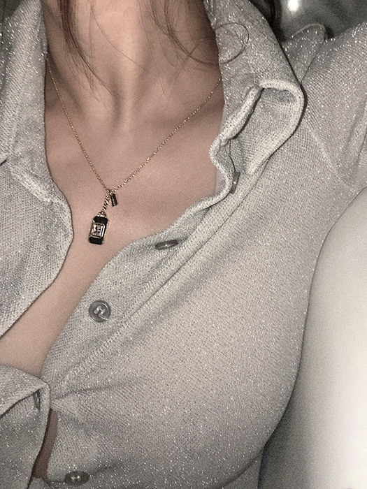 Sine BQ drop necklace [silver]