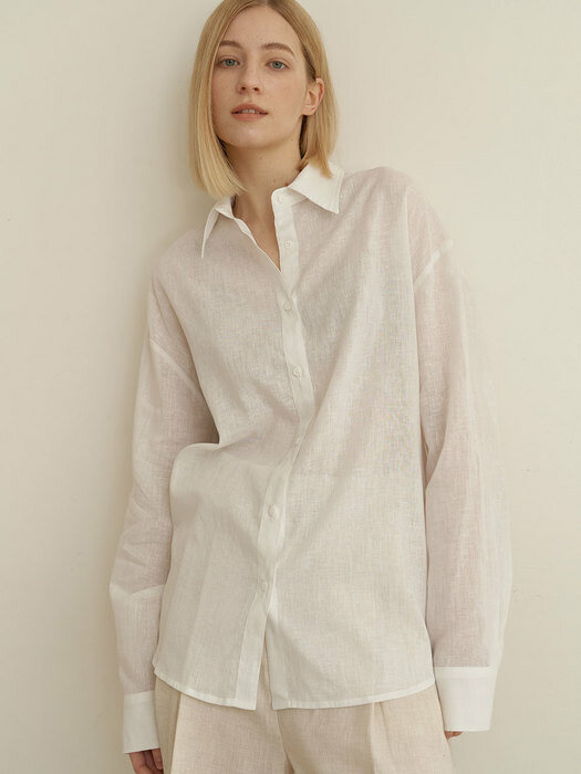 Oversize linen shirts - White