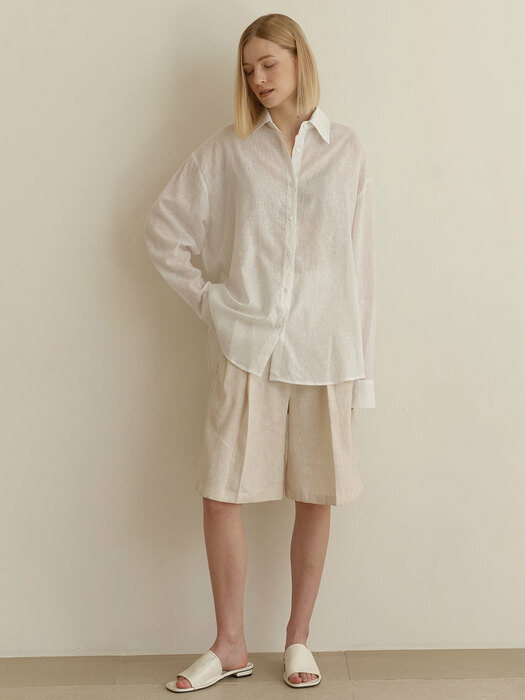 Oversize linen shirts - White