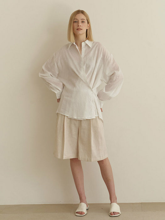 Oversize linen shirts - White
