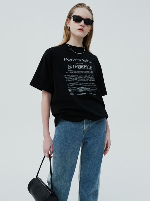 NCOVER PLANET TEXT TSHIRT-BLACK