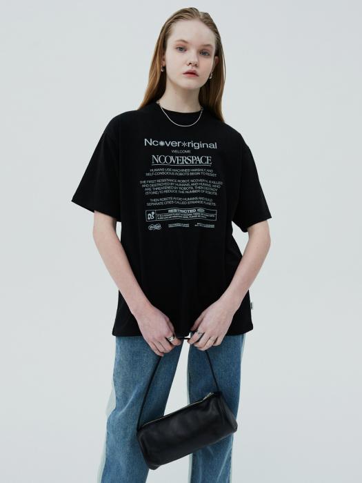 NCOVER PLANET TEXT TSHIRT-BLACK