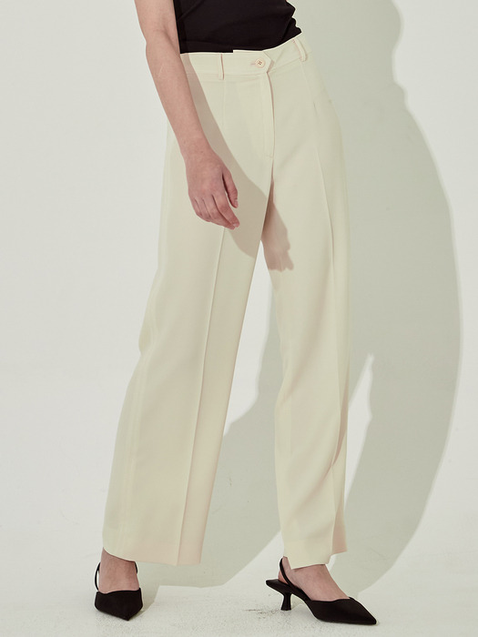 Stitched Straight Trouser [Beige]