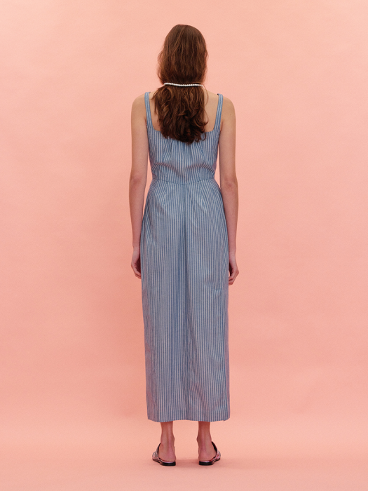 RADGET Torso Long Dress - Sky Blue Stripe