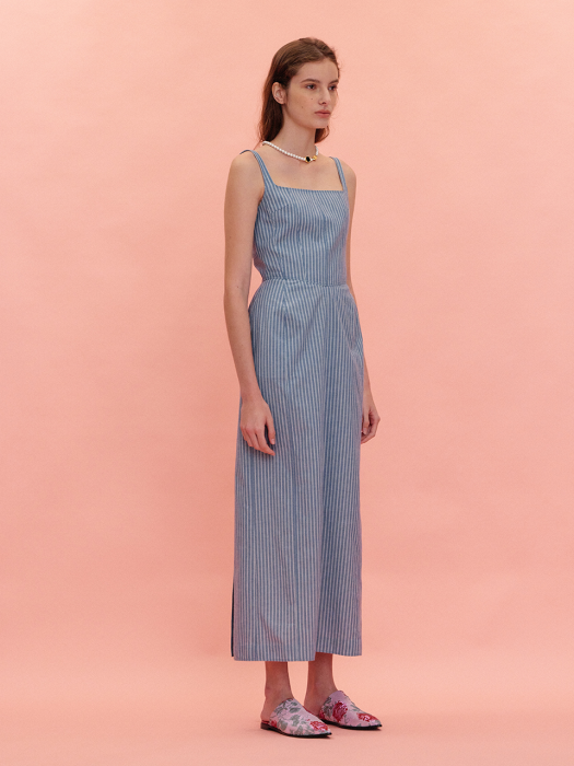 RADGET Torso Long Dress - Sky Blue Stripe