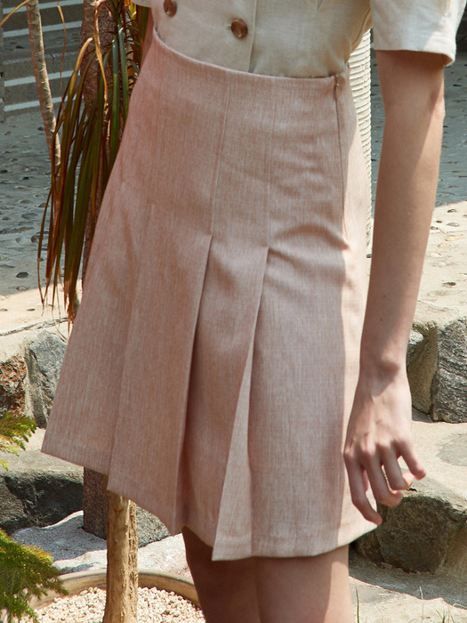amr1278 pleats mini skirt (pink)