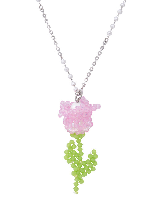 Tulip Beads Necklace (Pink)