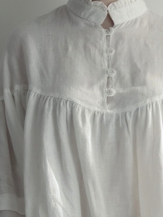 [Linen100%]Euro anticque linen soft blouse -2color
