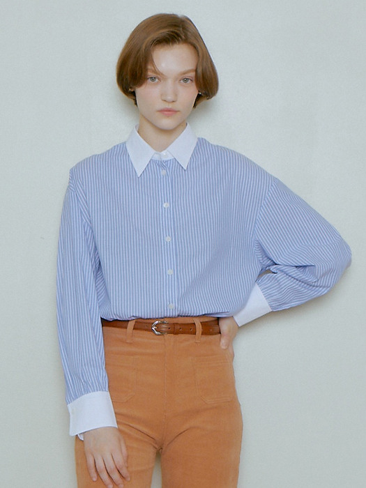 Everyday Colorblock Oversized Shirt_2color