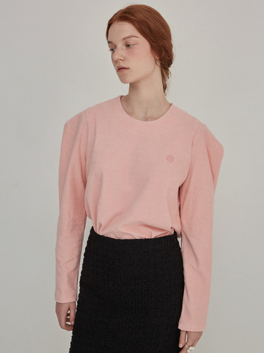 Terry shoulder point top - Salmon pink