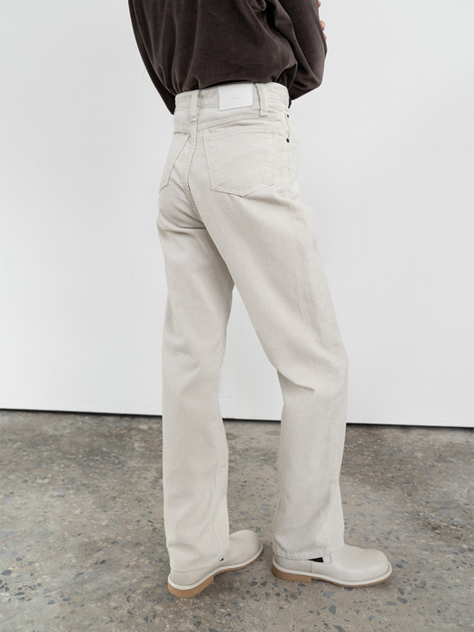 corduroy straight pant (light grey)