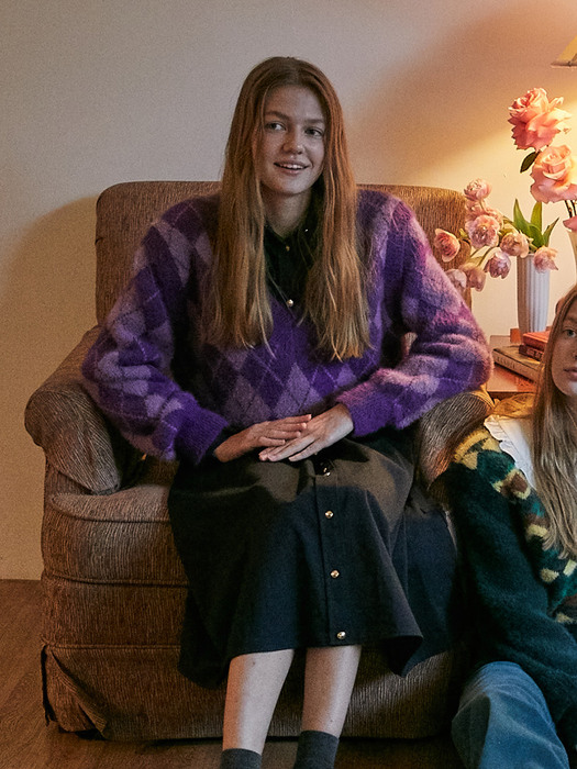 Sophie Argyle Transform Knit_Purple