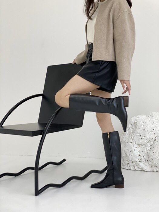 daily chic long boots matte black