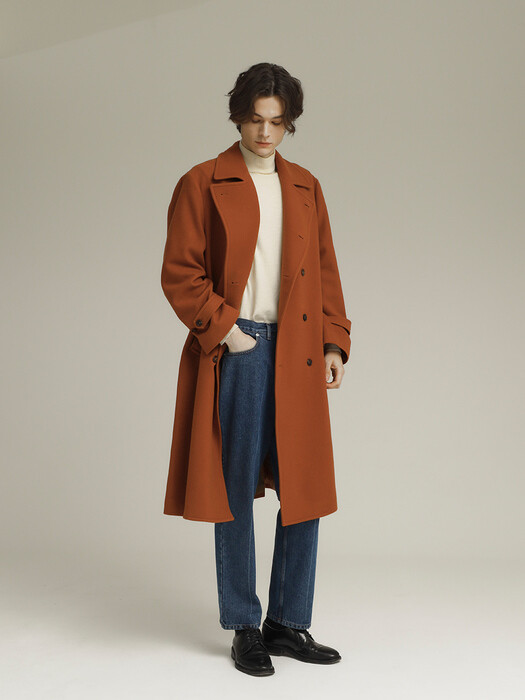 PECOLAMB MELTON DOUBLE COAT (Dark Orange)