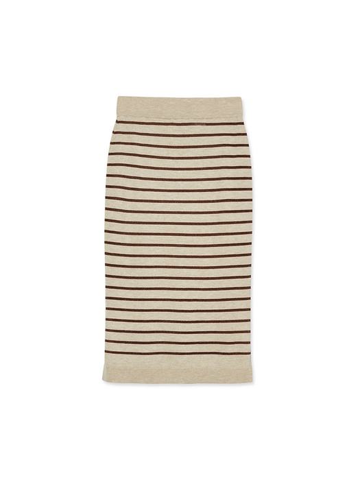 Metalic Stripe Skirt_Beige