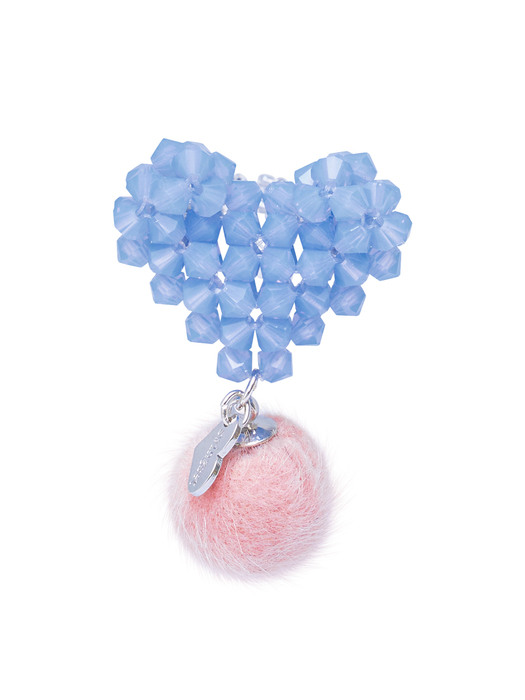 Puffy Heart Beads Ring (Baby Blue)