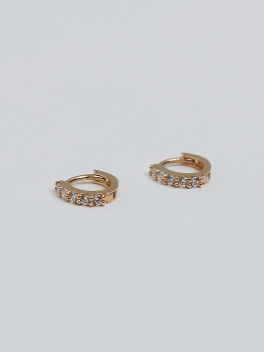 [싱글판매]14K gold one touch pave earring