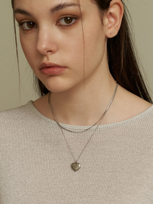 2 line layered heart necklace