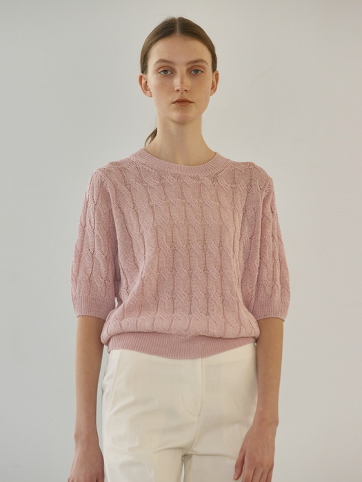 Paper cable knit (pink)
