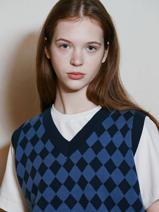 CHECKERBOARD VEST_BLUE