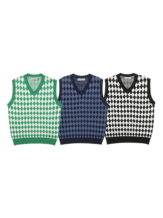 CHECKERBOARD VEST_BLUE