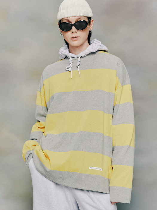 QT WIDE STRIPE LONG SLEEVES-YELLOW