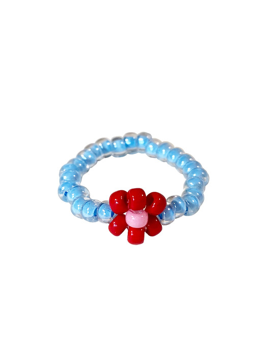 Red Bell Flower Beads Ring 비즈반지