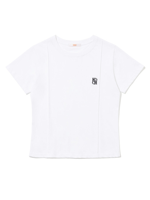 Cutting Embroidery Regular T-shirt [WHITE]