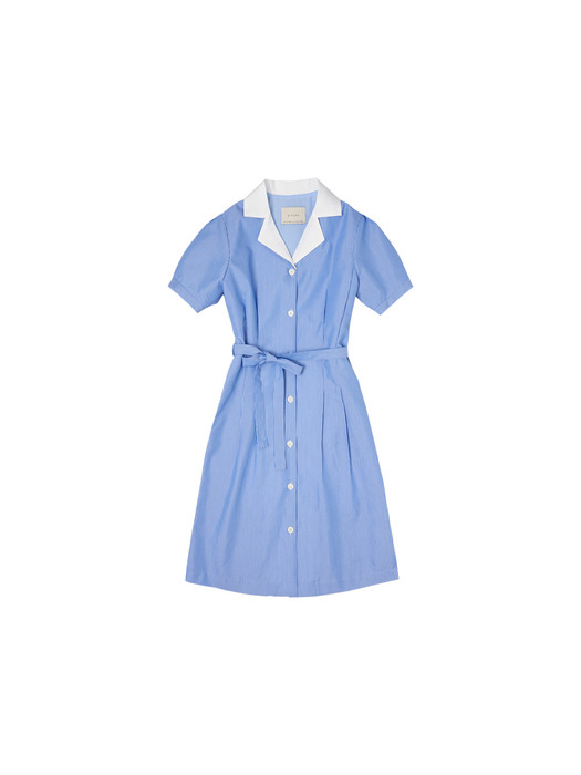 SIA8014 stripe marine dress_Blue stripe