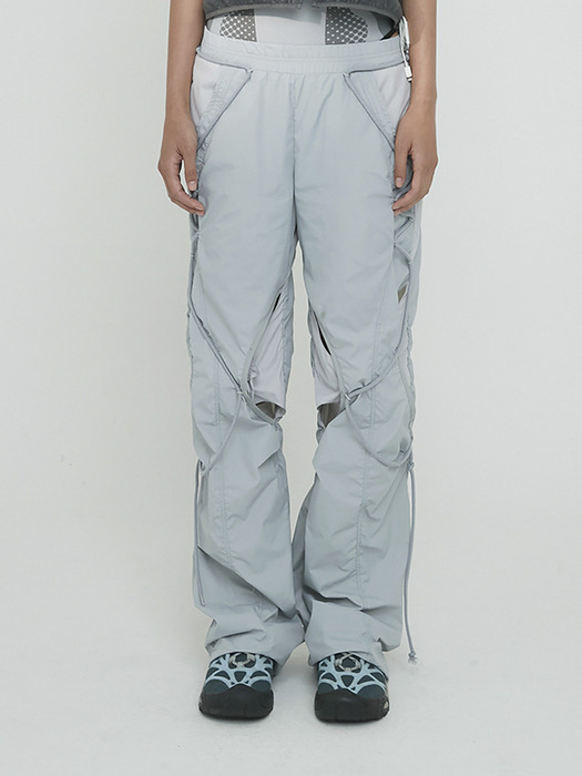 ojos오호스]Open Snap Light Pants / Grey