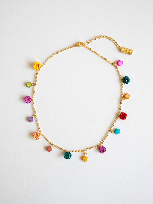 Summer rainbow necklace (gold)