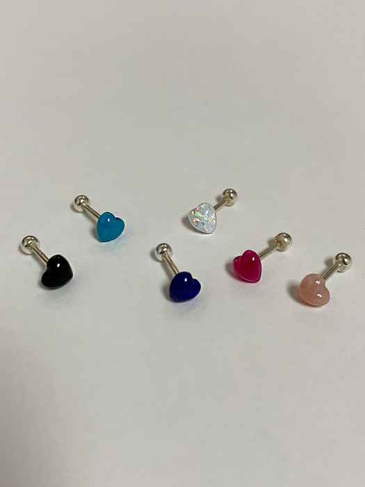 Colorful Heart Piercing (6 colors)(single)