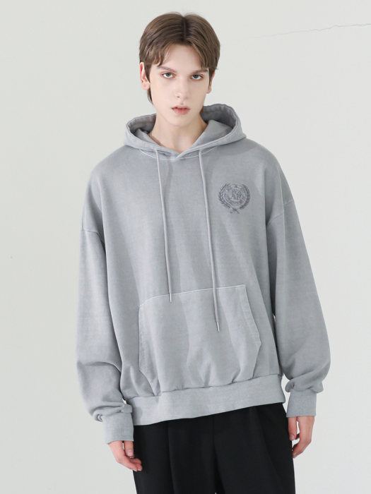 T016 PIGMENT OVER-FIT HOOD T-SHIRT_GRAY
