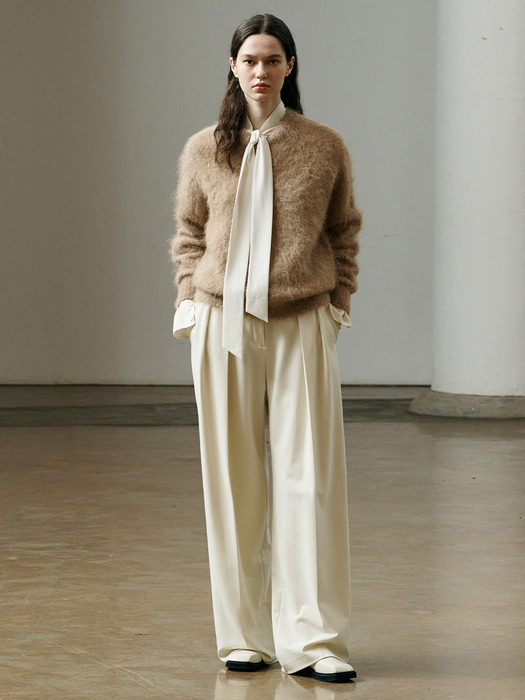 [Day-wool] Two Tuck Wide-leg Trousers