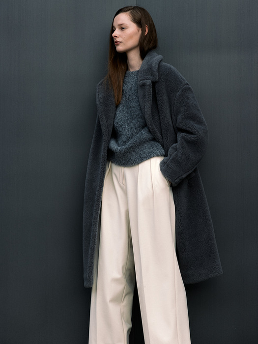 [Day-wool] Two Tuck Wide-leg Trousers