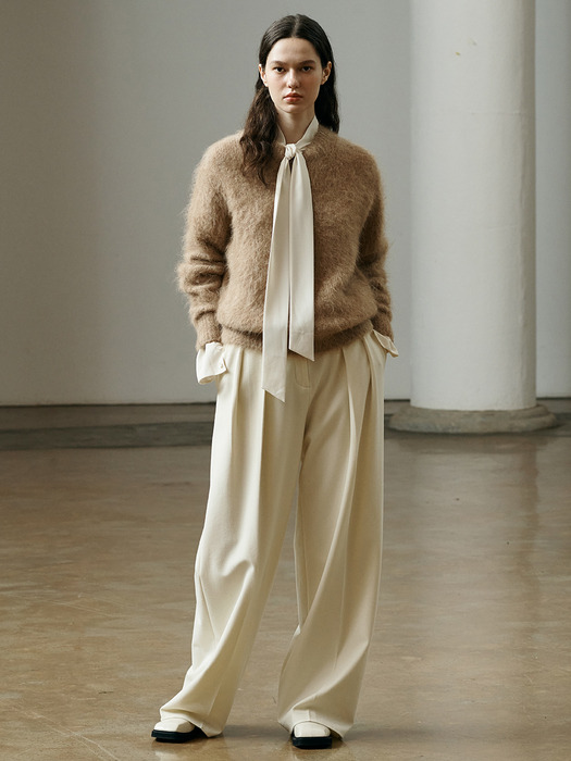 [Day-wool] Two Tuck Wide-leg Trousers