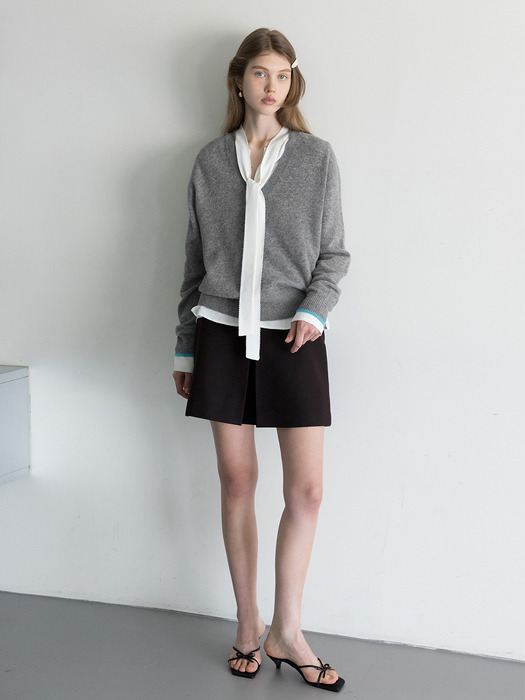 MAILI A-line wool skirt (3color)