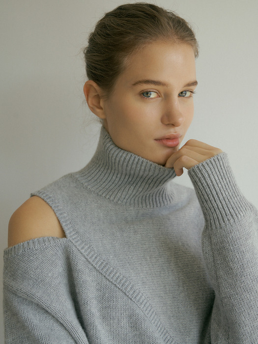 V. cutting pullover knit (gray)