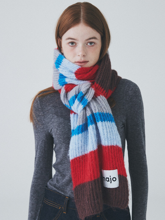 Color Stripe Muffler [Red]