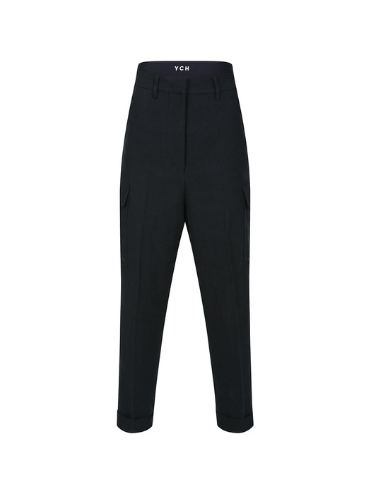 [FW22] LOGO WAISTBAND PATCH-POCKET TROUSERS