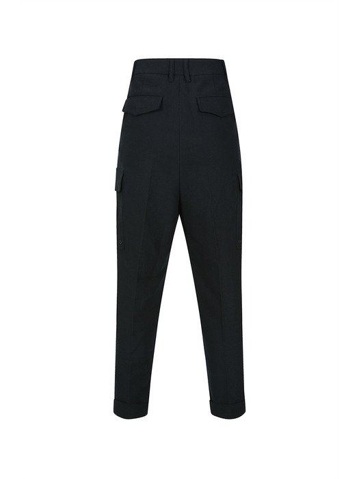 [FW22] LOGO WAISTBAND PATCH-POCKET TROUSERS