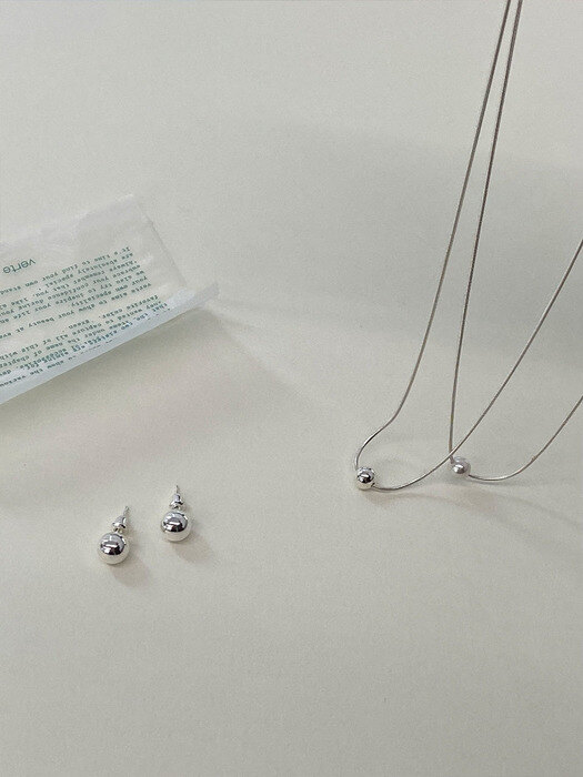 [단독][set][925 silver] bondir necklace (2 type)(2 color) + dodu ball earring (2 color)