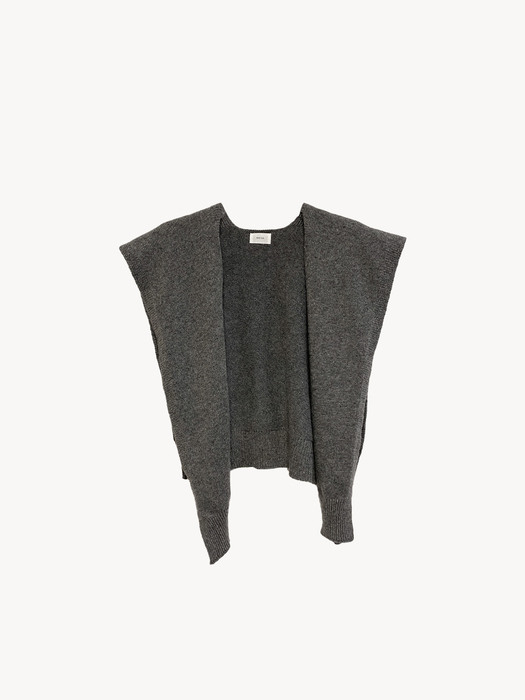 Layerd Knit shawl - m/grey