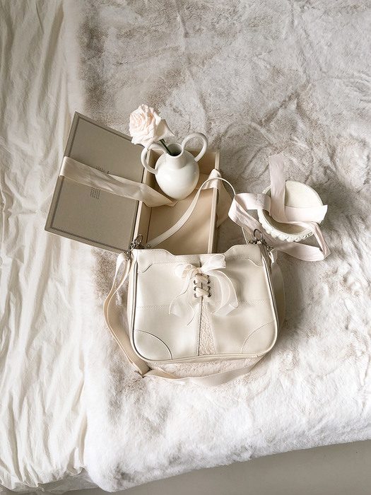 Bustier ribbon bag - ivory