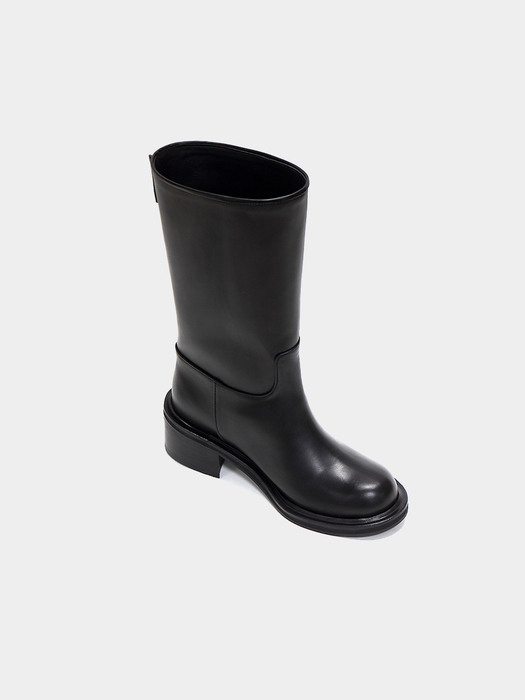 Unofficial005 Wide Midi Cow Boots_Black